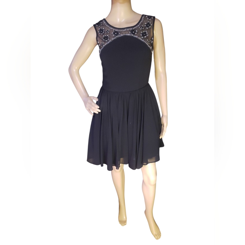 Nordstrom Way-In Black Dress with Embellished Neckline